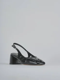 Slingback tacco 5cm vernice nero