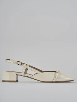 Slingback tacco 3cm vernice bianco