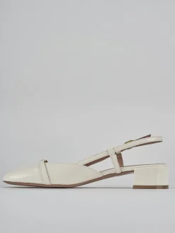 Slingback tacco 3cm vernice bianco