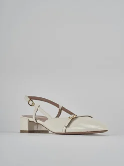 Slingback tacco 3cm vernice bianco