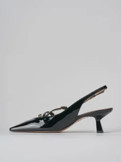 Slingback tacco 6cm vernice nero
