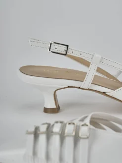 Slingback tacco 4cm vernice bianco