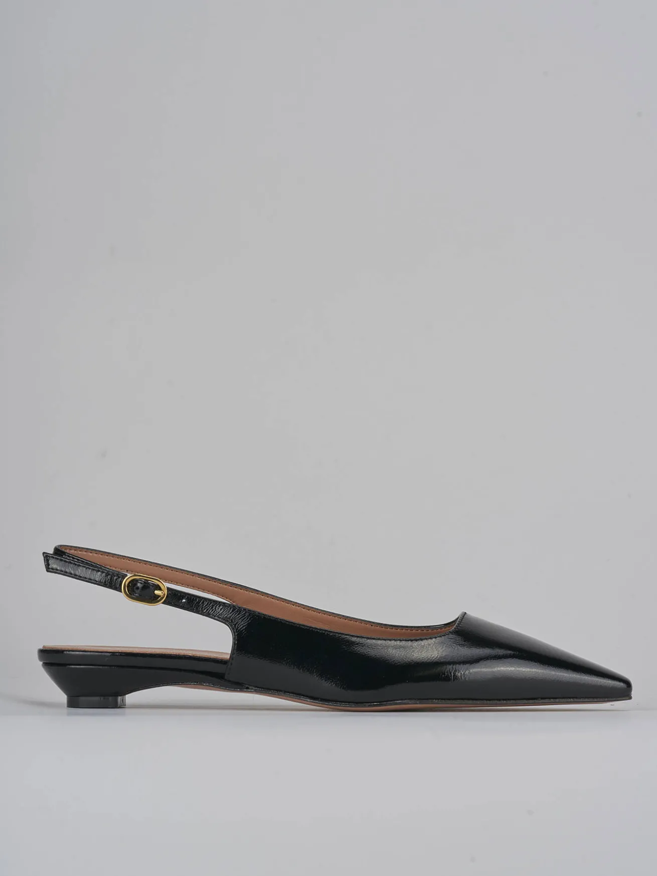 Slingback tacco 2cm vernice nero