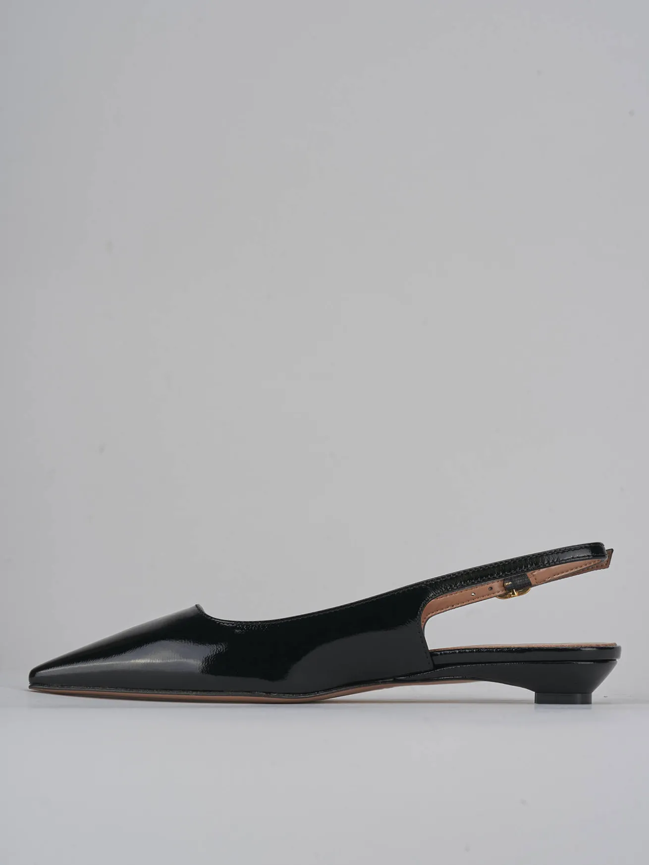 Slingback tacco 2cm vernice nero