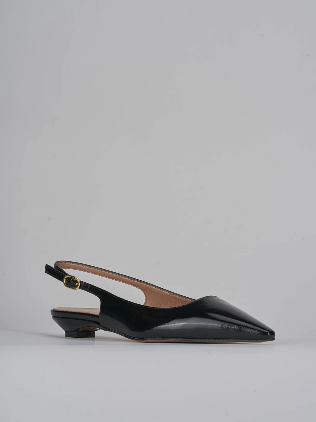 Slingback tacco 2cm vernice nero