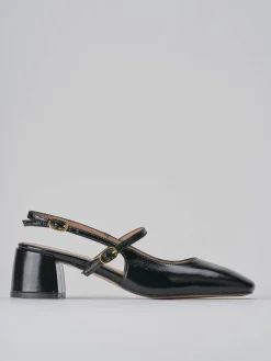 Slingback tacco 5cm vernice nero