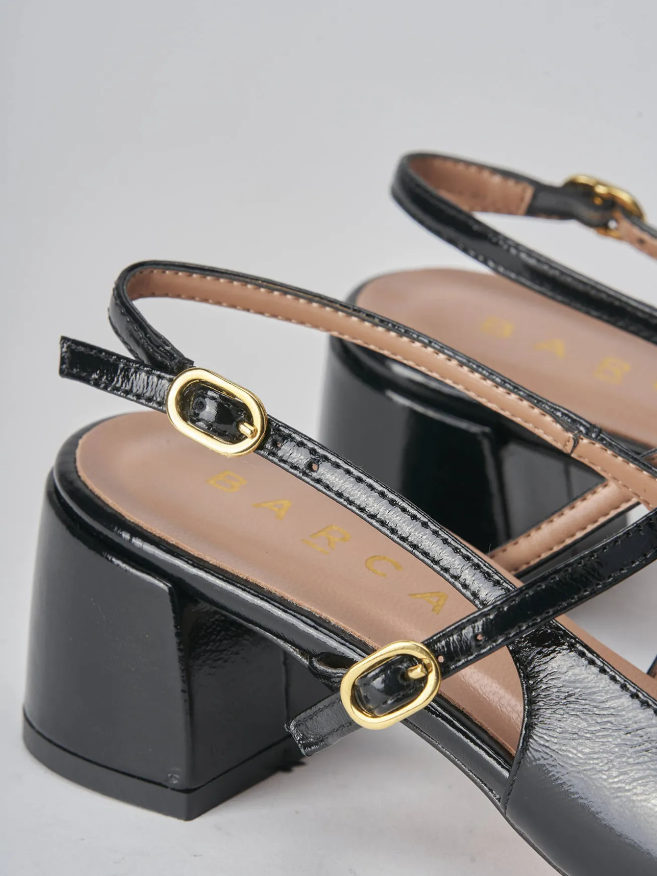 Slingback tacco 5cm vernice nero
