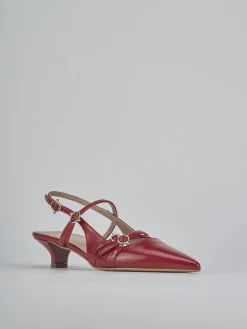 Slingback tacco 3cm vernice rosso