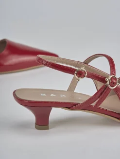 Slingback tacco 3cm vernice rosso