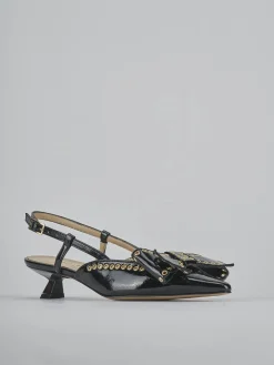 Slingback tacco 4cm vernice nero