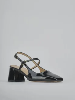 Slingback tacco 5cm vernice nero