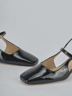 Slingback tacco 5cm vernice nero