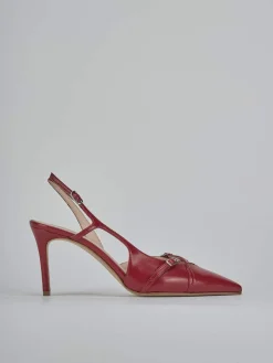 Slingback tacco 7cm vernice rosso