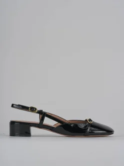Slingback tacco 3cm vernice nero