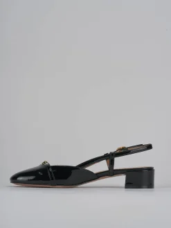 Slingback tacco 3cm vernice nero