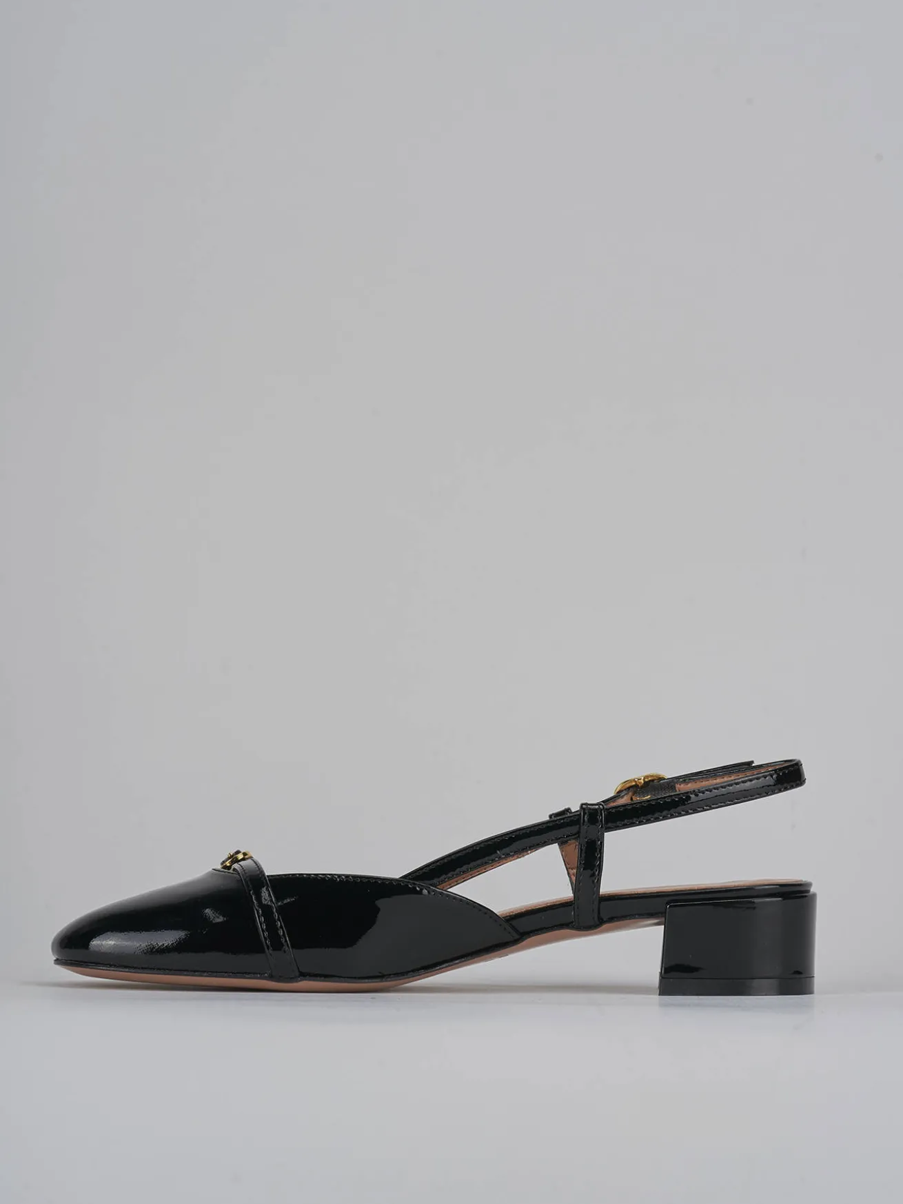 Slingback tacco 3cm vernice nero