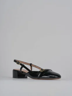 Slingback tacco 3cm vernice nero
