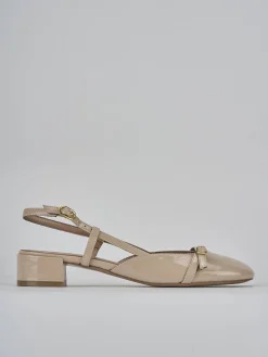 Slingback tacco 3cm vernice beige