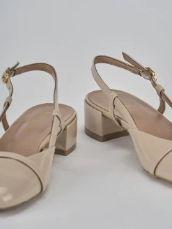 Slingback tacco 3cm vernice beige