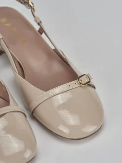 Slingback tacco 3cm vernice beige