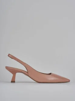 Slingback tacco 6cm vernice rosa