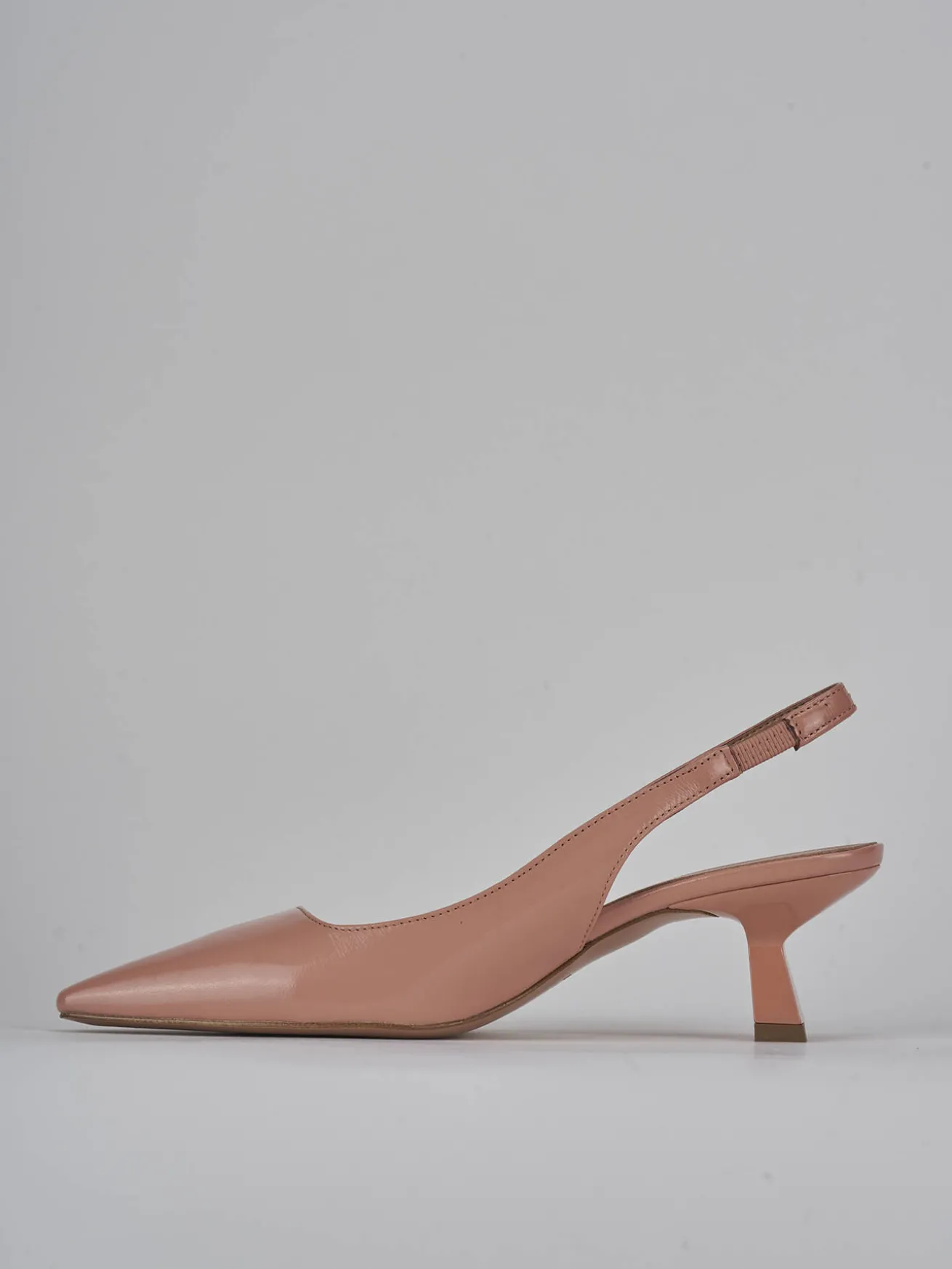 Slingback tacco 6cm vernice rosa