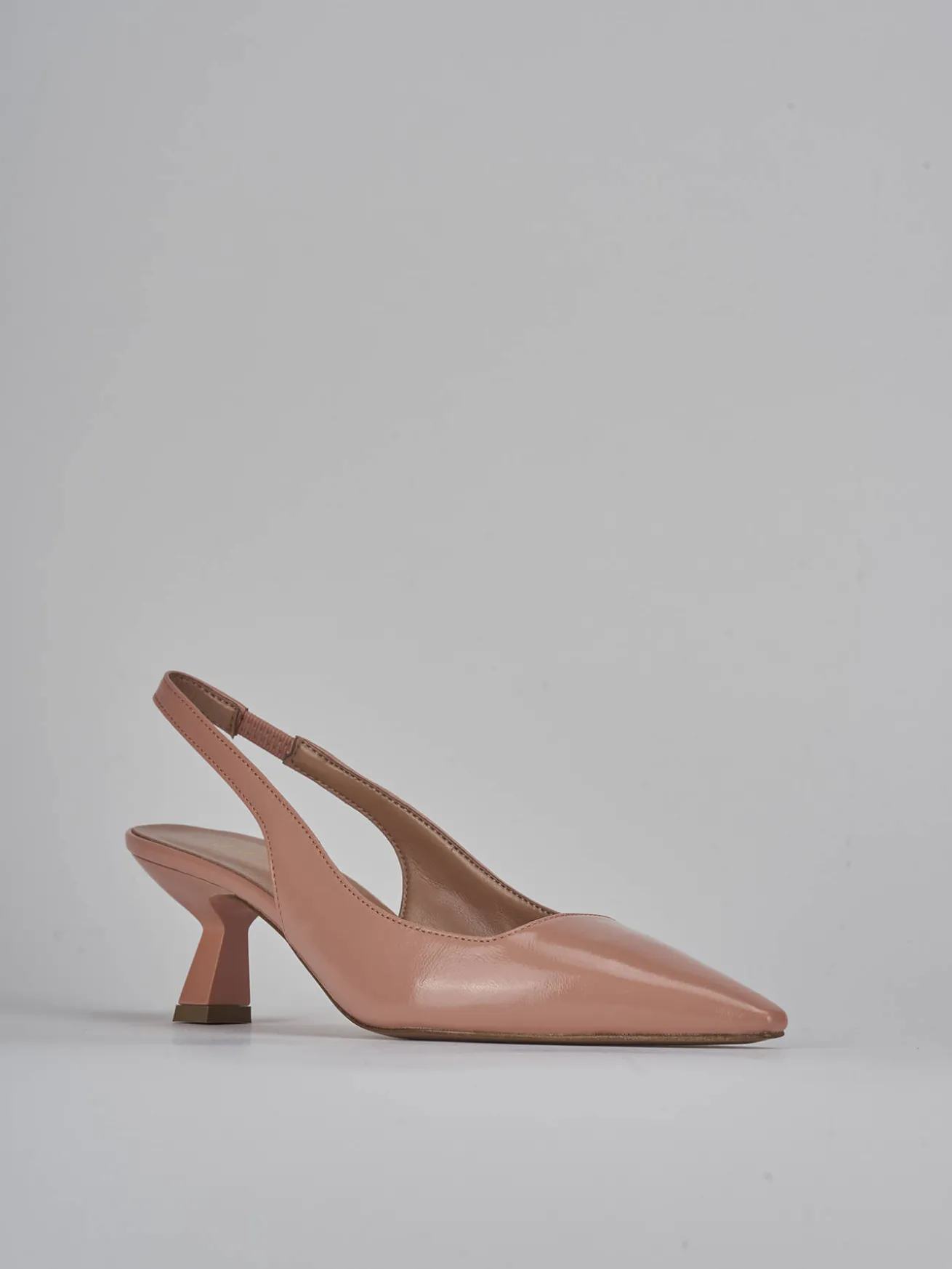 Slingback tacco 6cm vernice rosa