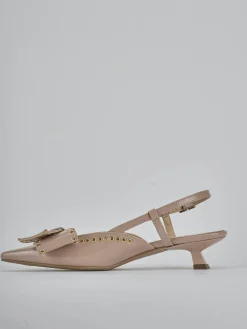 Slingback tacco 4cm vernice beige