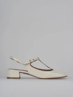 Slingback tacco 3cm vernice bianco