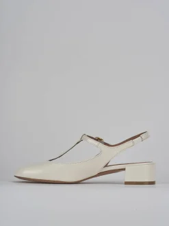 Slingback tacco 3cm vernice bianco