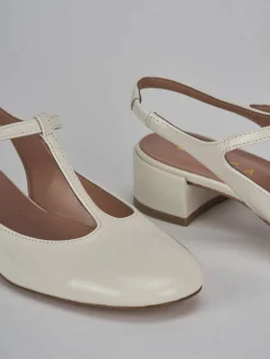 Slingback tacco 3cm vernice bianco