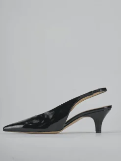 Slingback tacco 4cm vernice nero