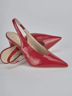 Slingback tacco 9cm vernice rosso