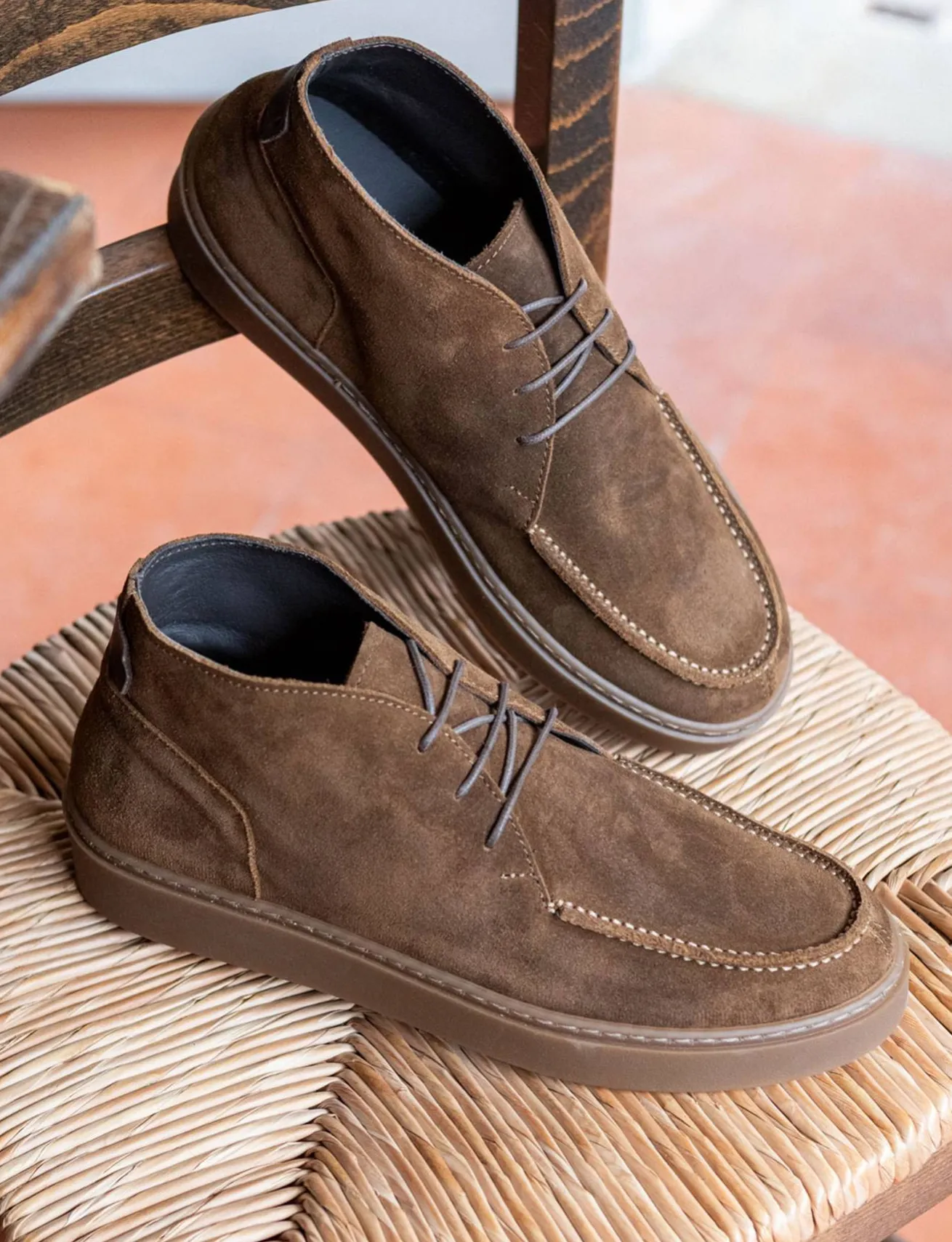 Sneakers camoscio marrone