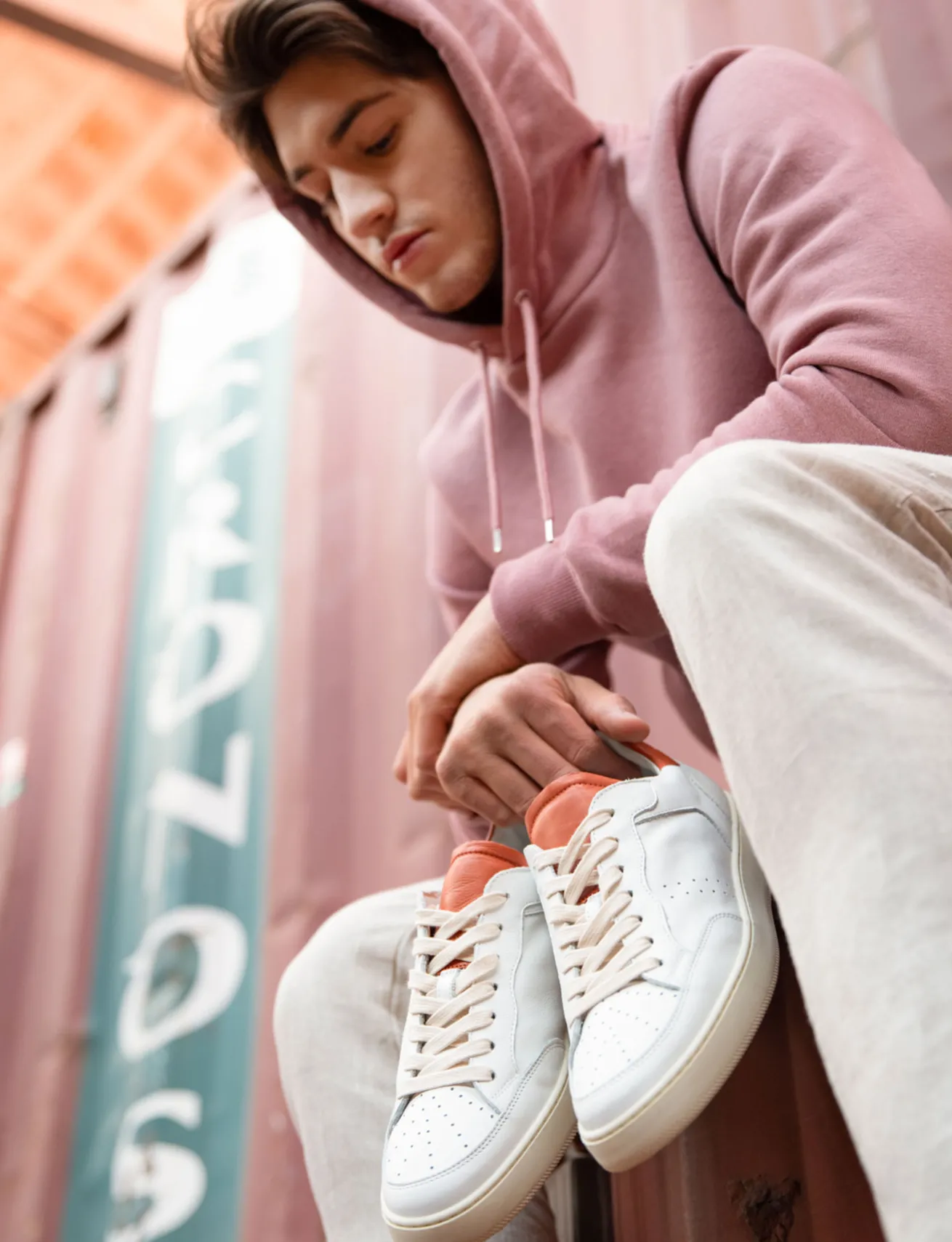 Sneakers pelle arancio