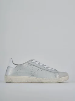 Sneakers pelle argento