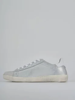 Sneakers pelle argento