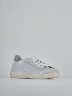 Sneakers pelle argento