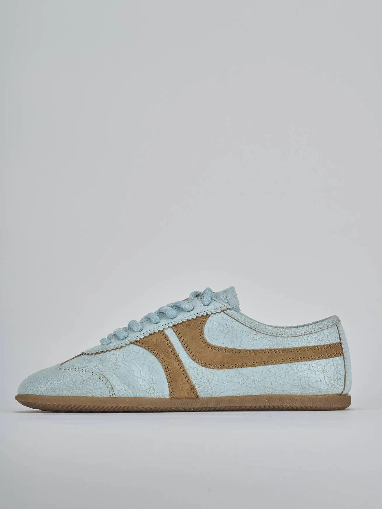 Sneakers pelle azzurro