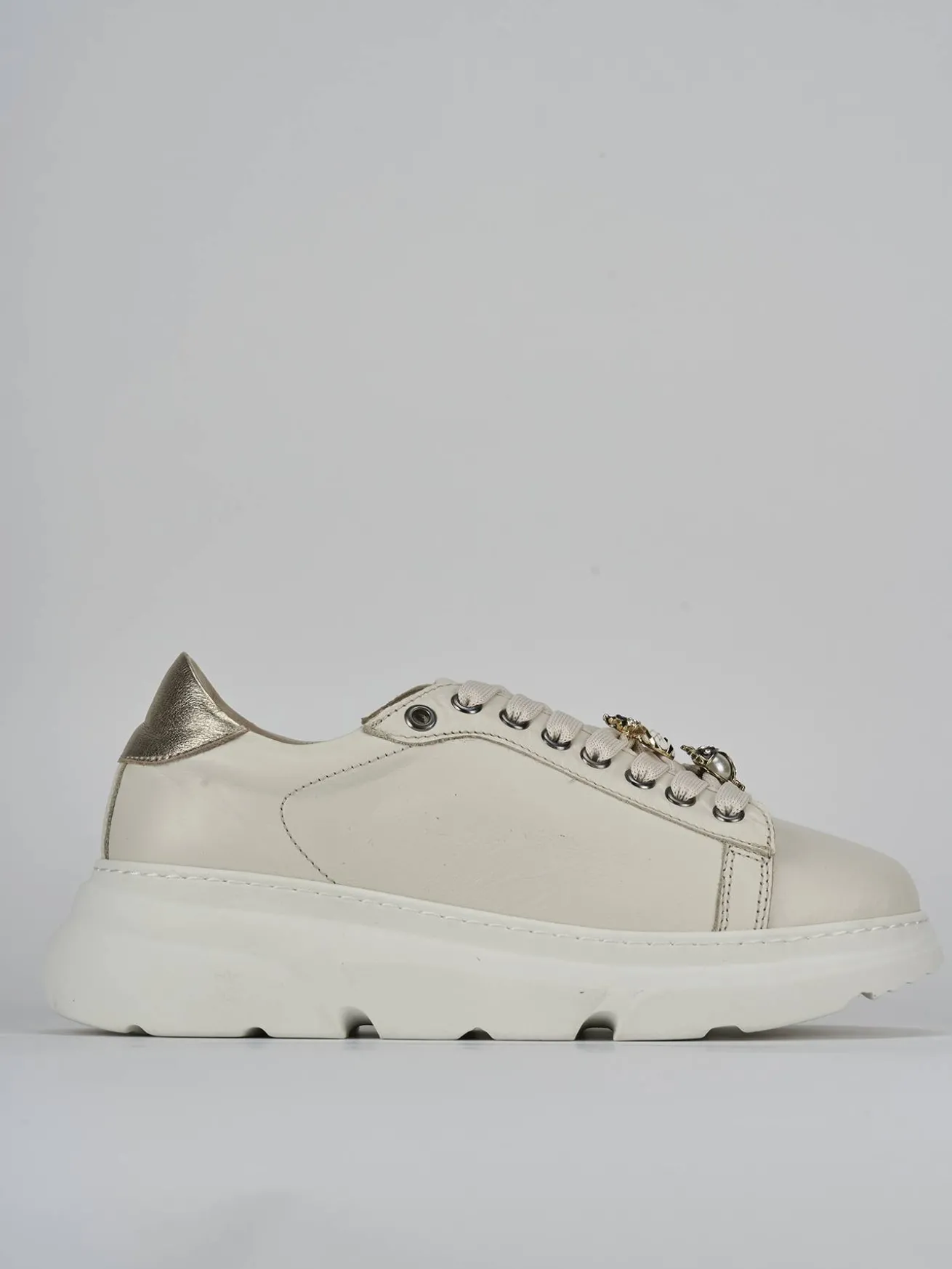 Sneakers pelle beige