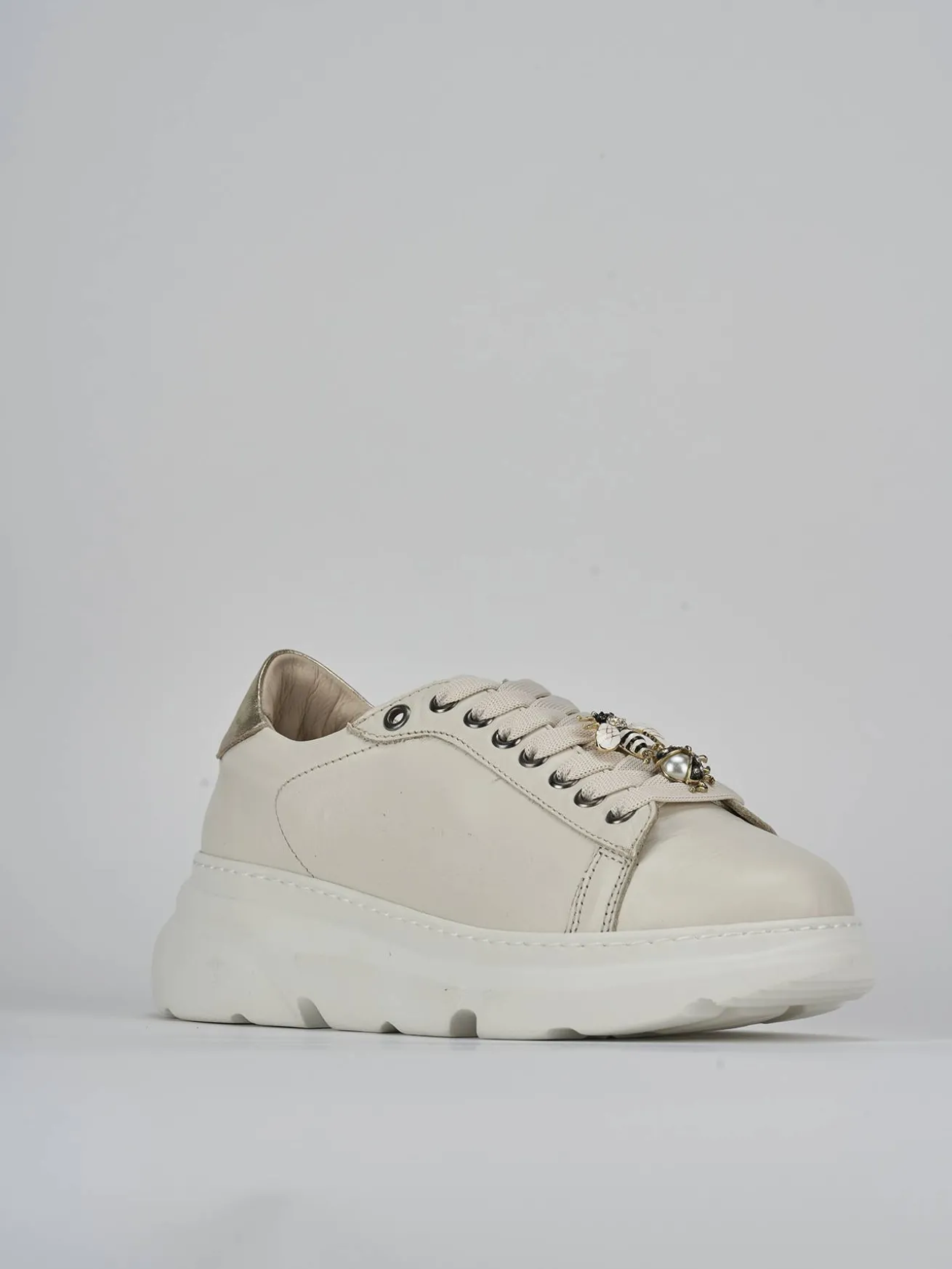Sneakers pelle beige