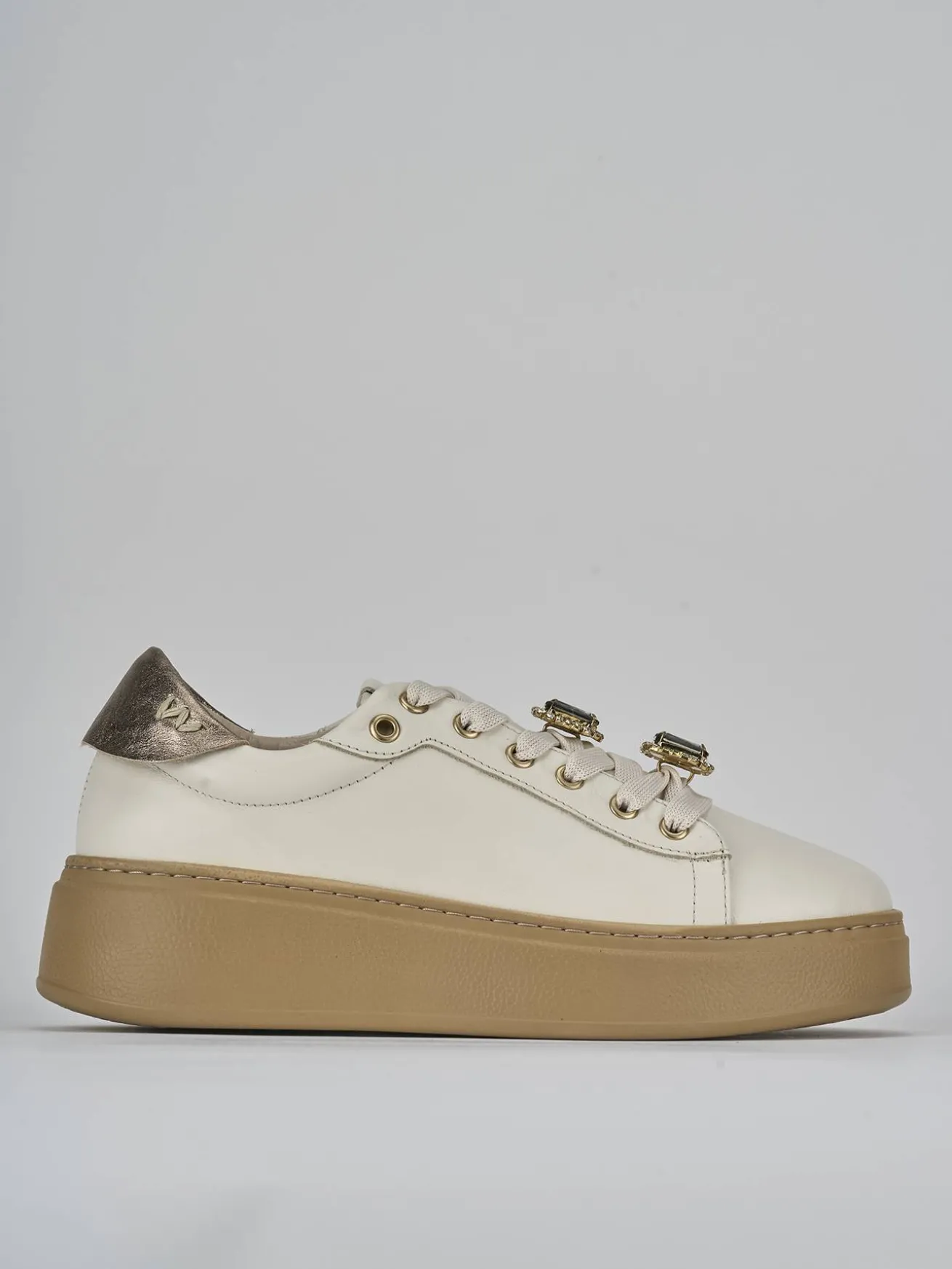 Sneakers pelle beige