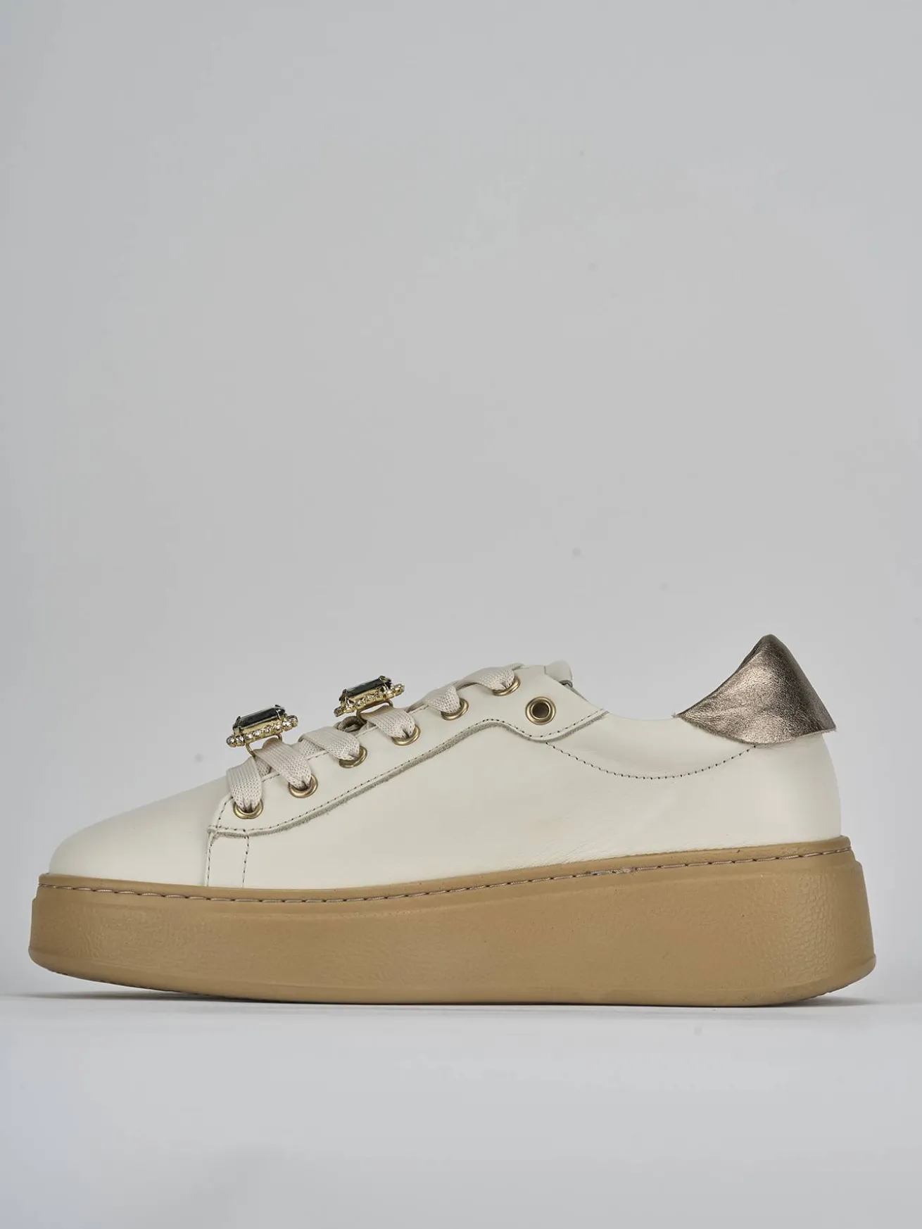 Sneakers pelle beige