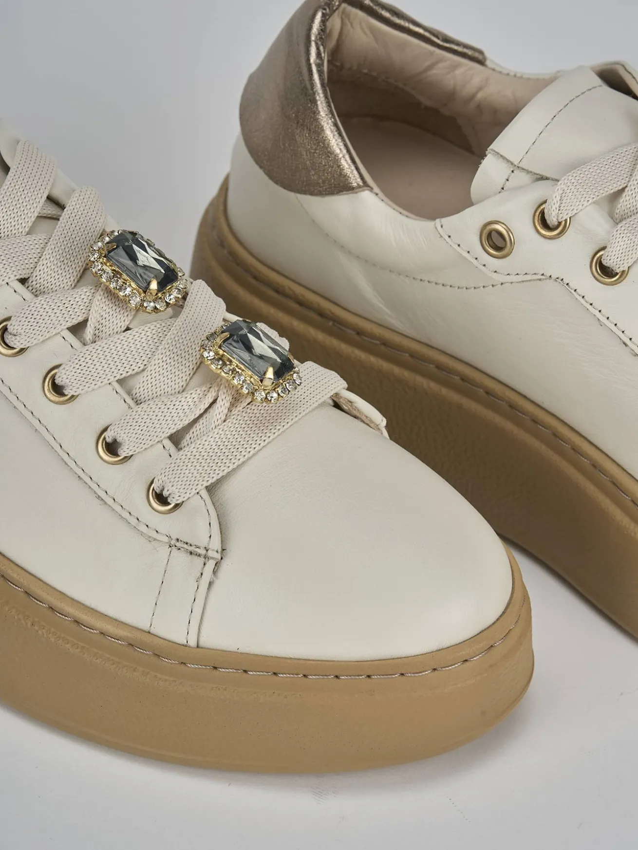 Sneakers pelle beige