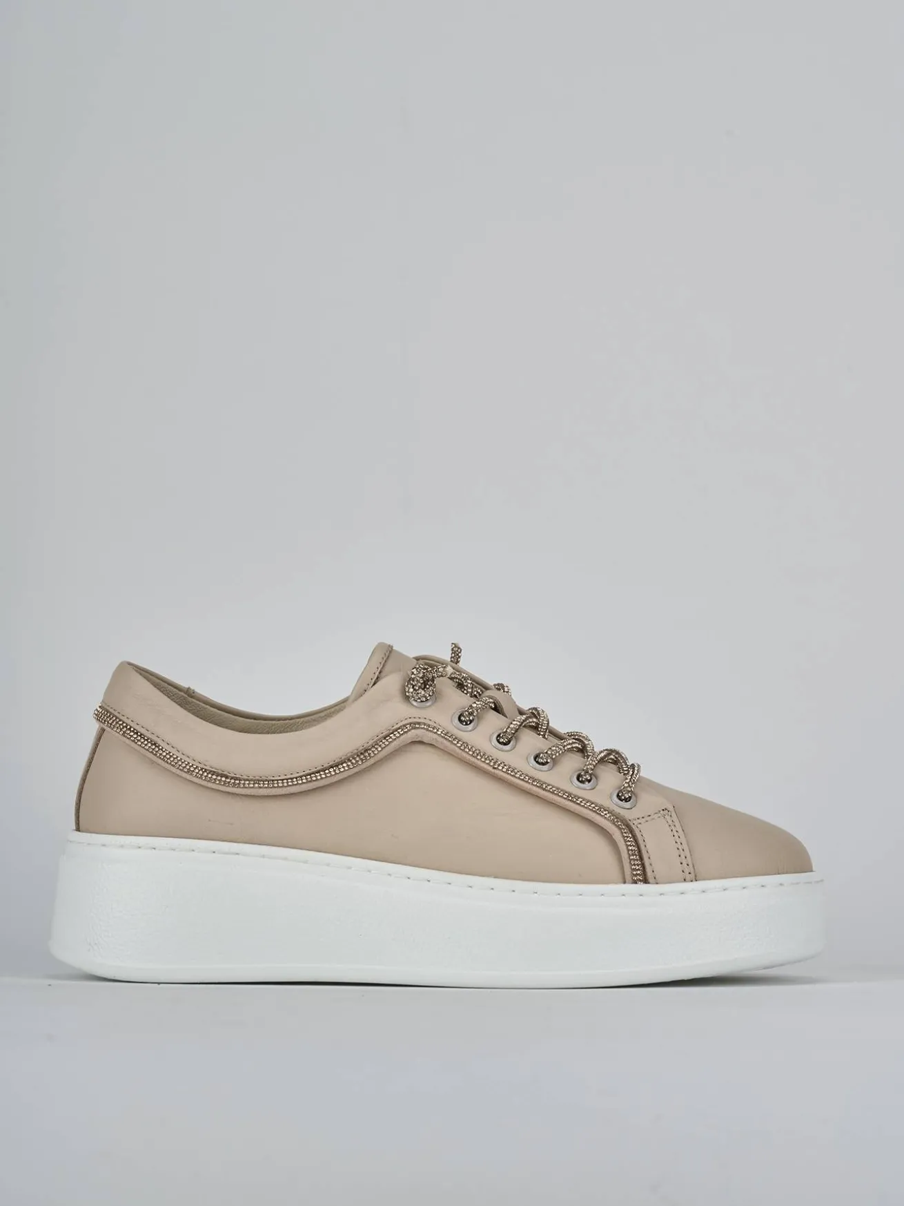 Sneakers pelle beige