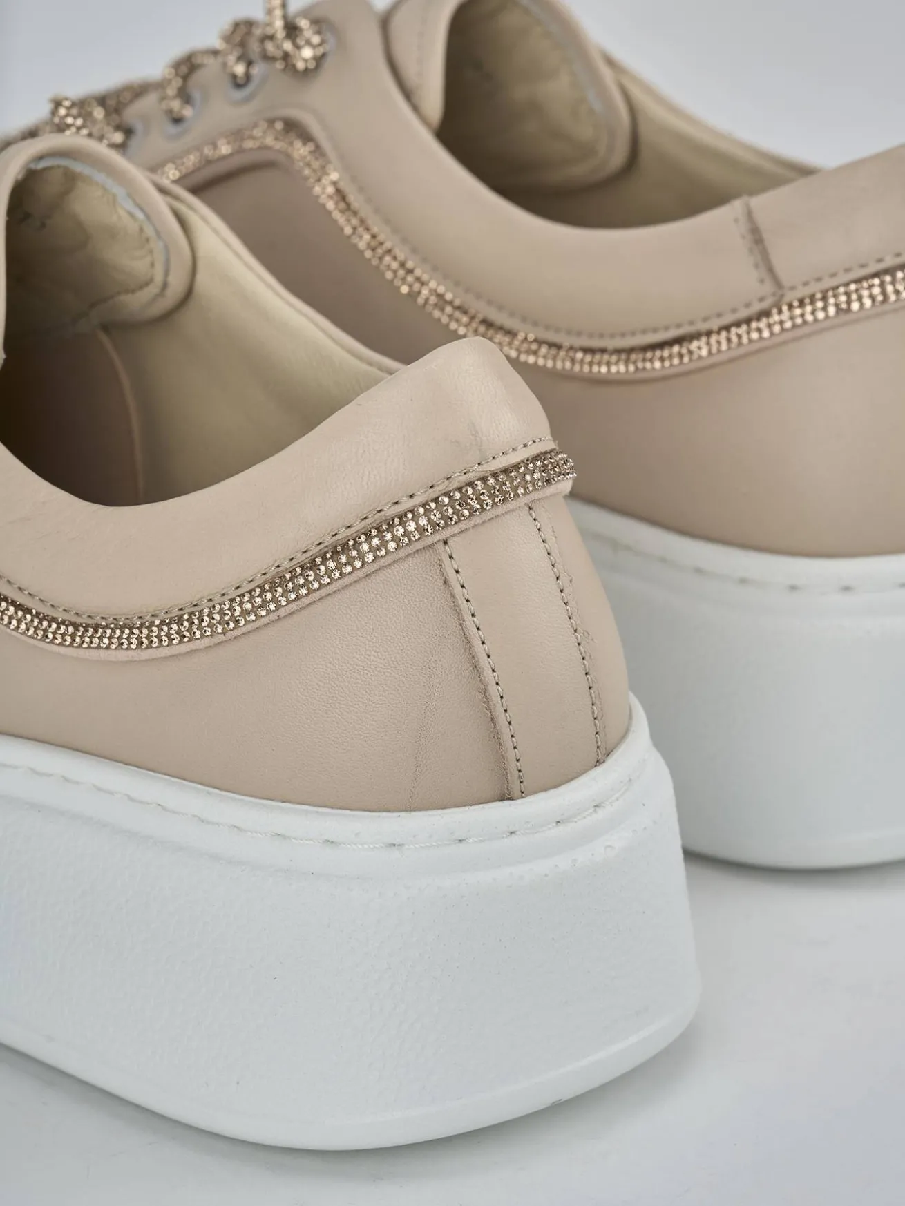 Sneakers pelle beige
