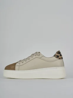 Sneakers pelle beige