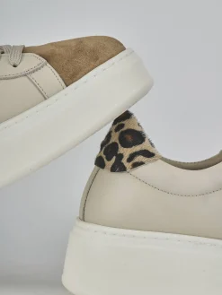 Sneakers pelle beige