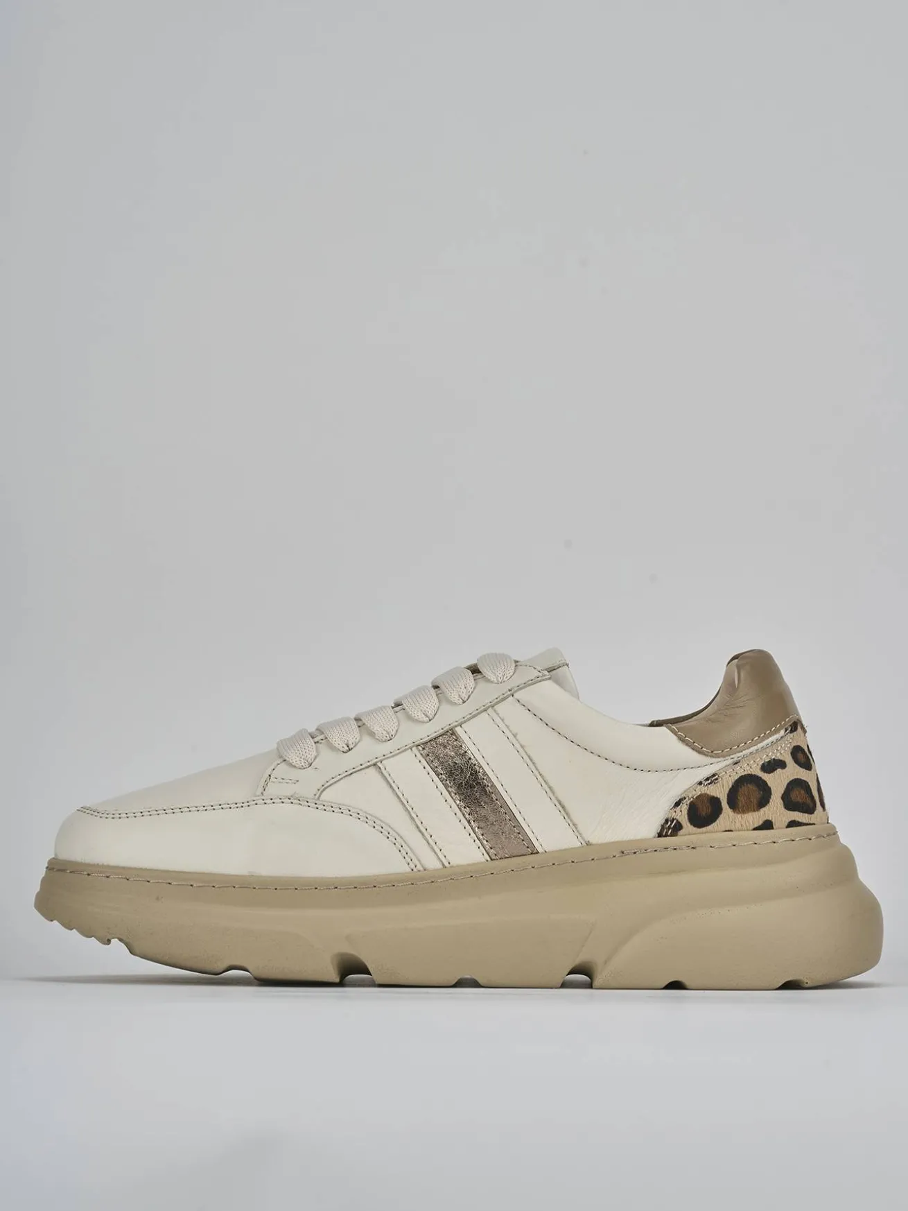 Sneakers pelle beige