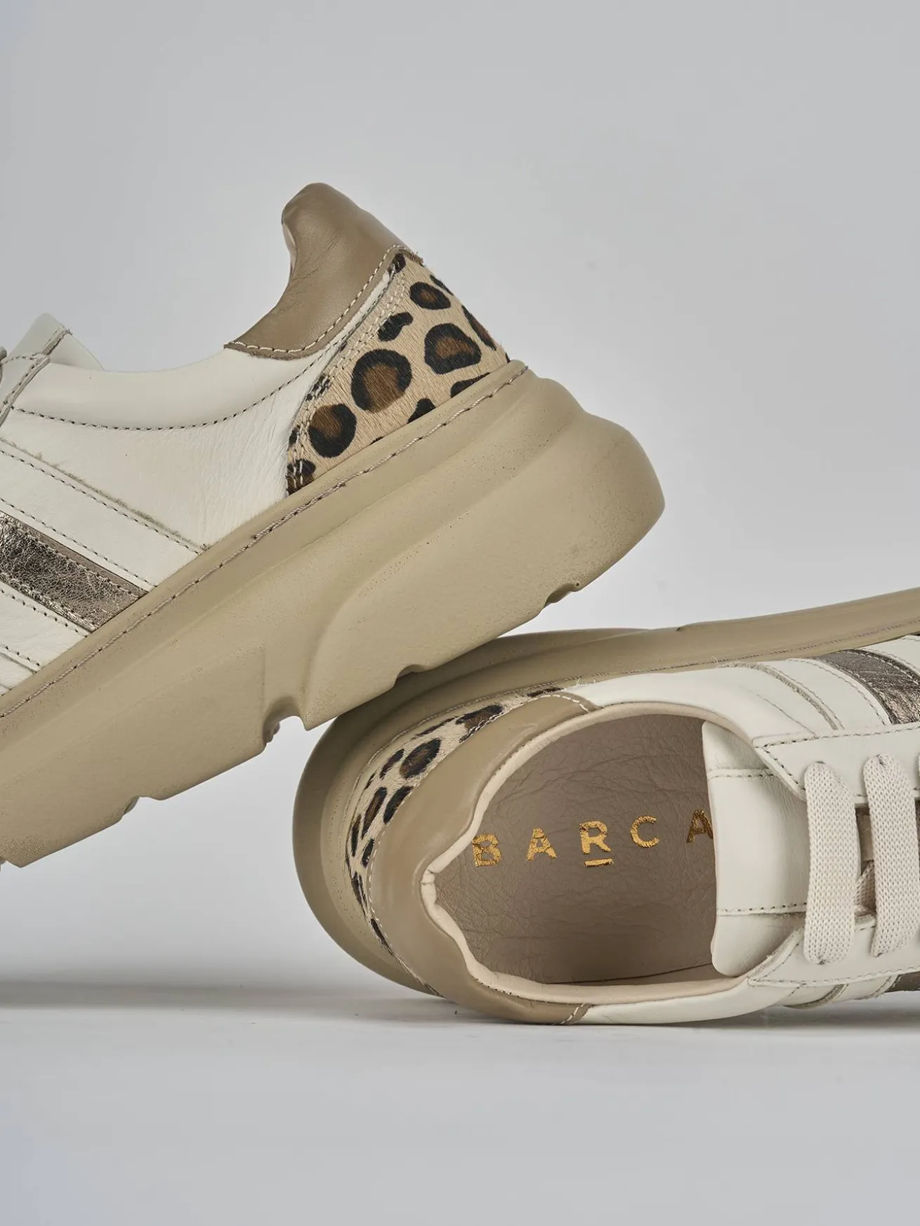 Sneakers pelle beige